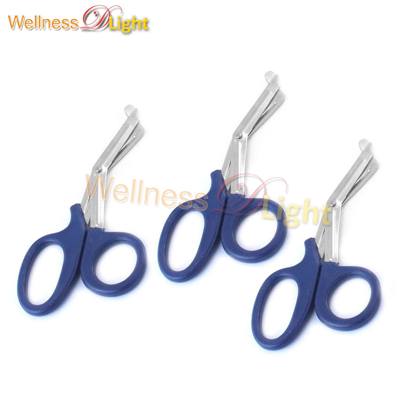 3 Pcs Blue Utility Universal Scissors 5.5″ Multi-Purpose Shears Instruments