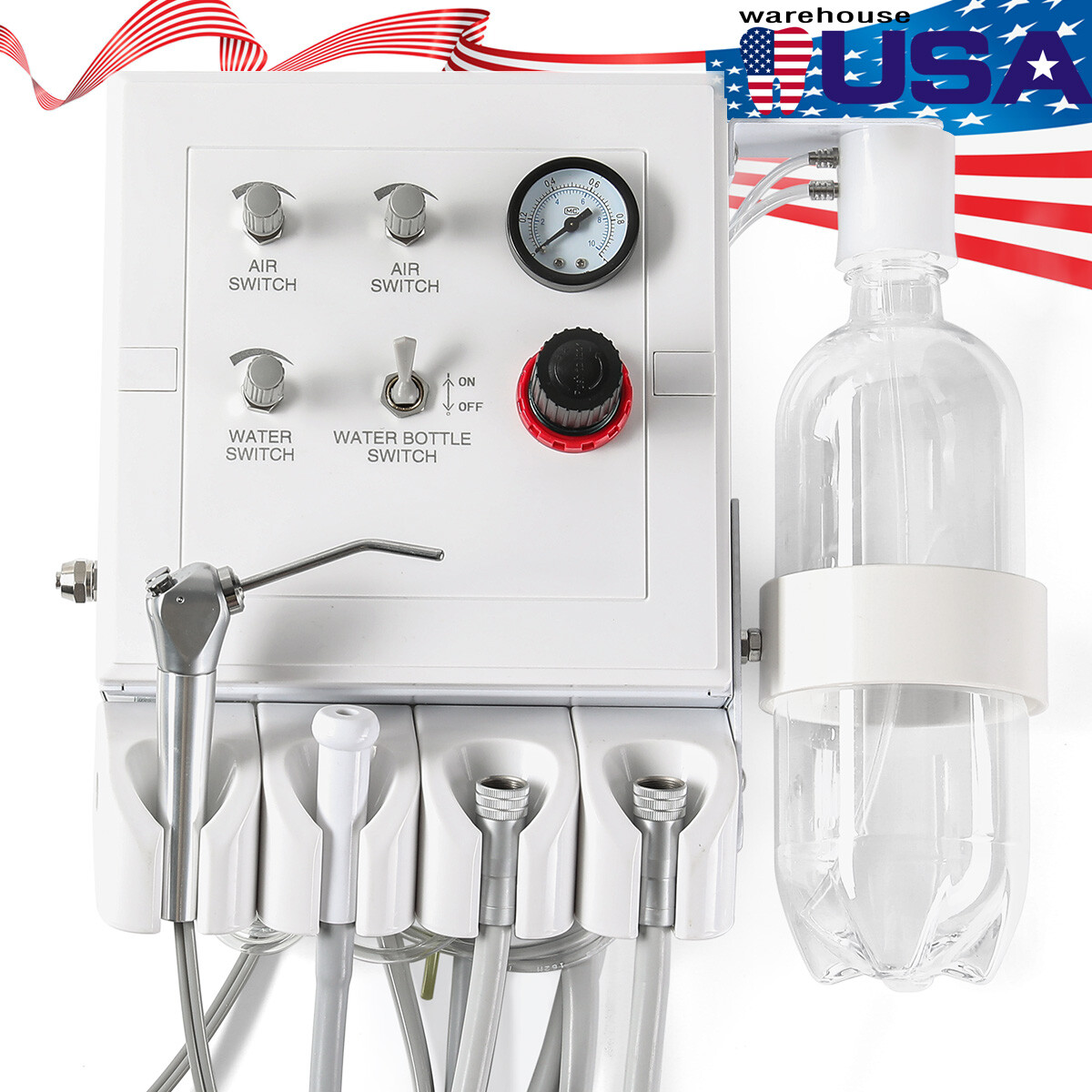 Portable Dental Turbine Unit Air Compressor/High&Low Speed Handpiece Kit 2/4Hole