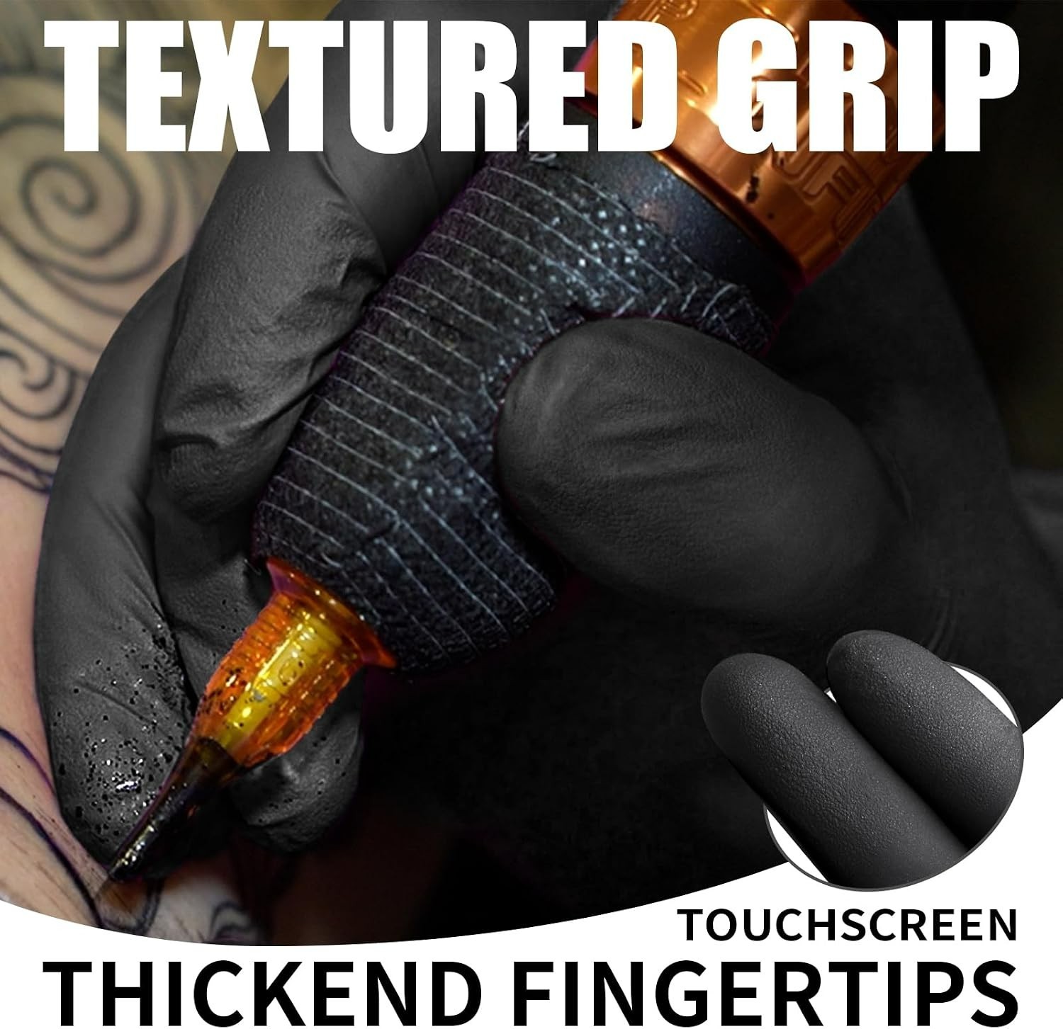 Ambidextrous Black Nitrile Disposable Gloves – 3mil, Powder Free & Textured Grip