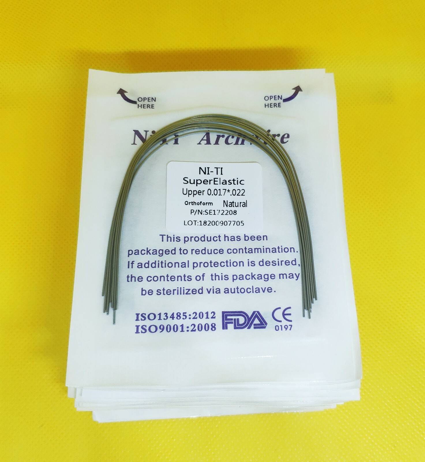 100Pack Dental Arch Wires Orthodontic Super Elastic NITI Rectangular Nature Form