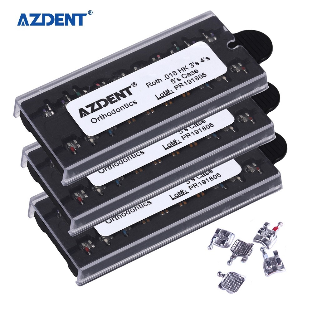 AZDENT Dental Ortho Monoblock Brackets Braces Mini Roth .018 Hooks 3-4-5