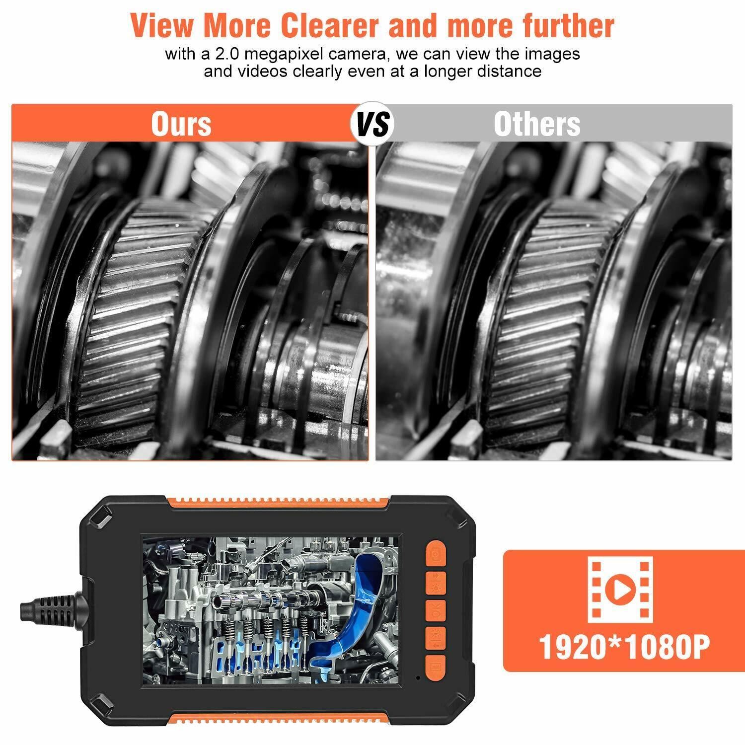 Industrial Endoscope Camera 1080P HD 4.3” Screen Borescope Inspection Camera US
