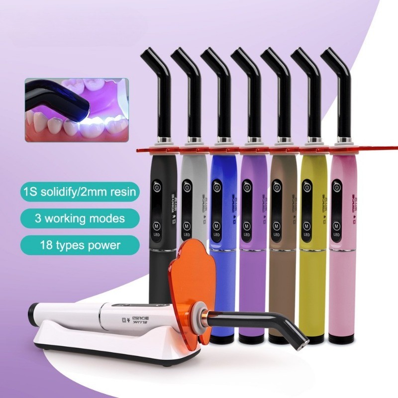 Wireless Dental Light Curing Machine 1s/2mm Resin Curing Light 800-2400mW/cm²