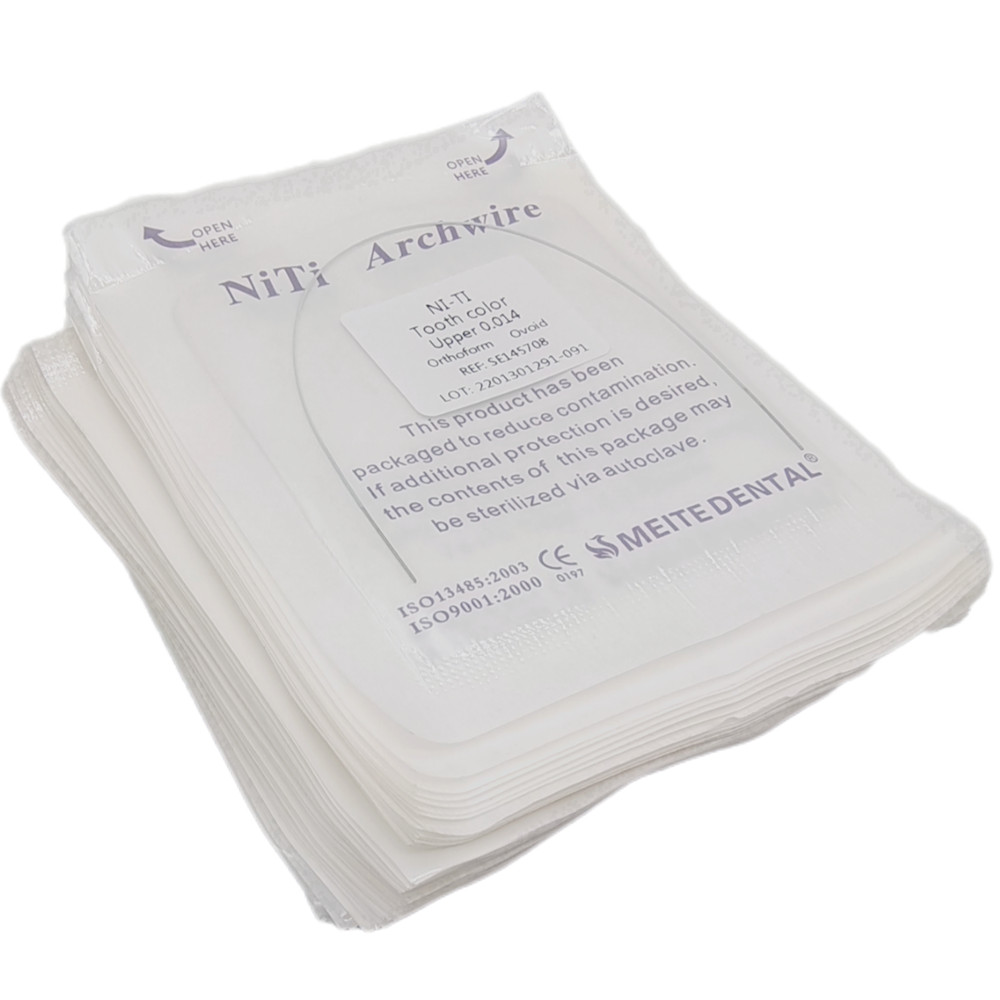 50Pk Dental OrthodonticWhite Color Coated Niti Rectangular/Round Arch Wire Ovoid