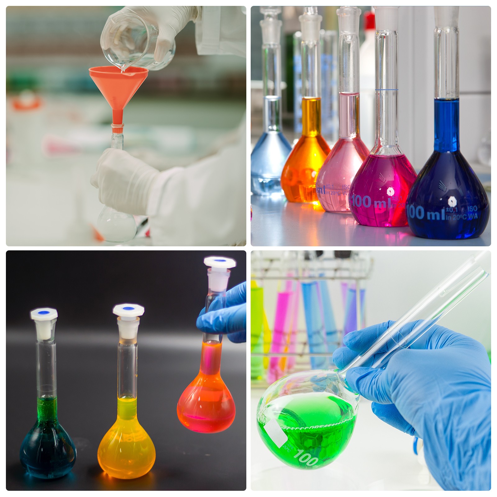 5ml 10Pcs 3.3 Borosilicate Glass Volumetric Flask with Glass Stopper, Clear