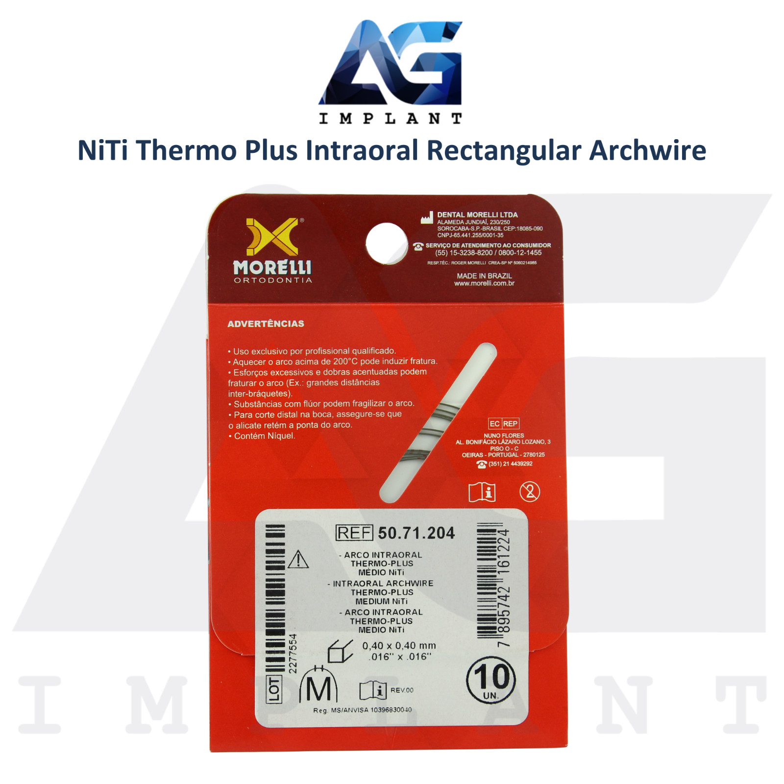 Dental Ni Ti Thermo Plus Intra0ral Rectangular Archwire 10pcs Upper Lower Jaw
