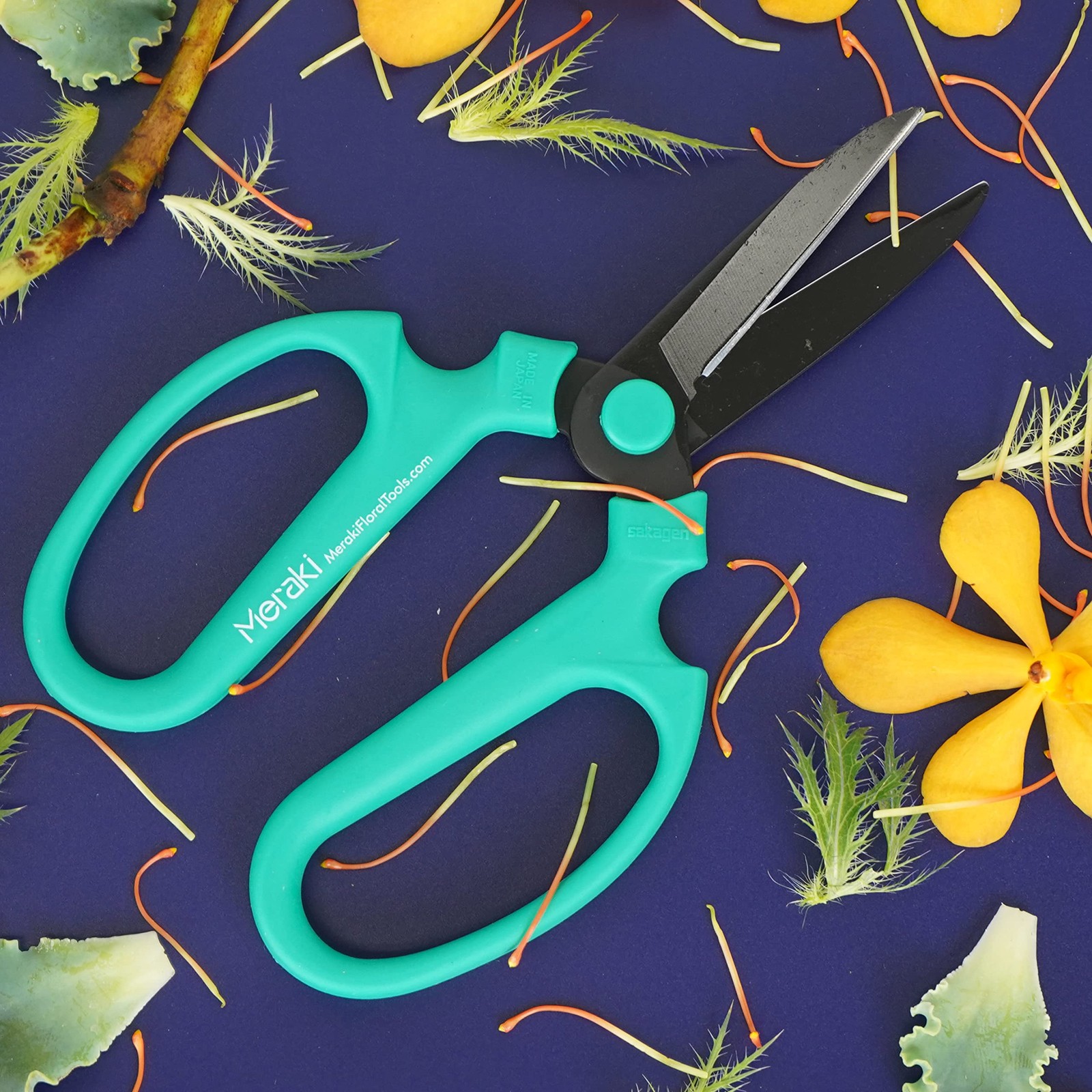 Meraki Floral Tools Flower Scissors Set Of 3 Carbon Steel Blades 3 Sizes In