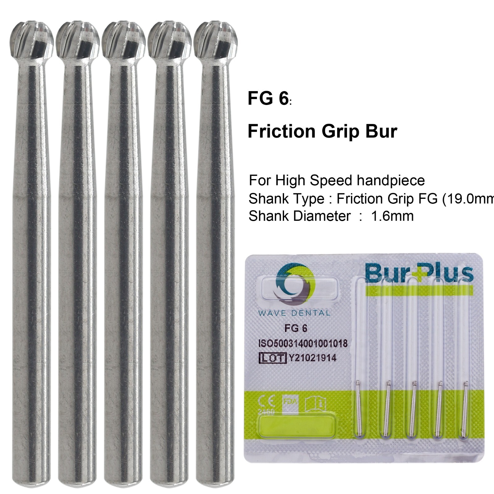 Wave Dental Round Carbide Bur FG Diamond Bur Surgical Long Round Ball High Speed