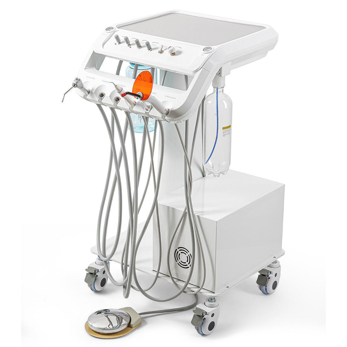 Dental Mobile Delivery Unit Case Air Compressor Suction Curing Light Scaler
