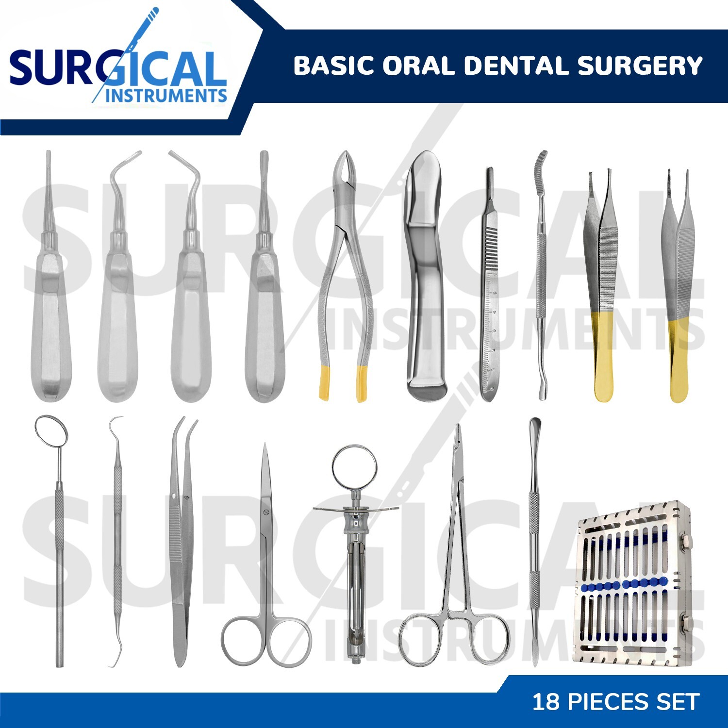 18 Pcs Premium Basic Oral Dental Surgery Surgical Instruments Set Kit German GR