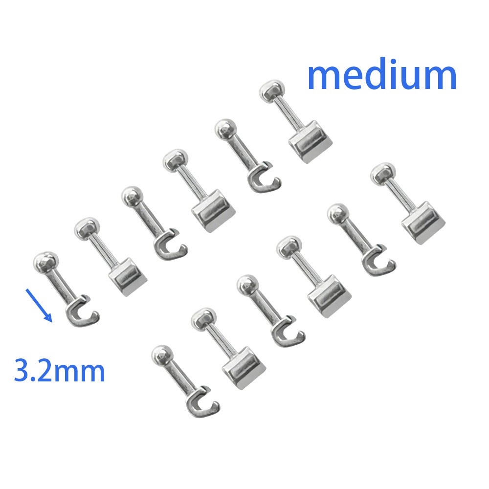 Dental Orthodontic Crimpable Hook Long/Medium/Short Stainless Steel 10pcs/pack