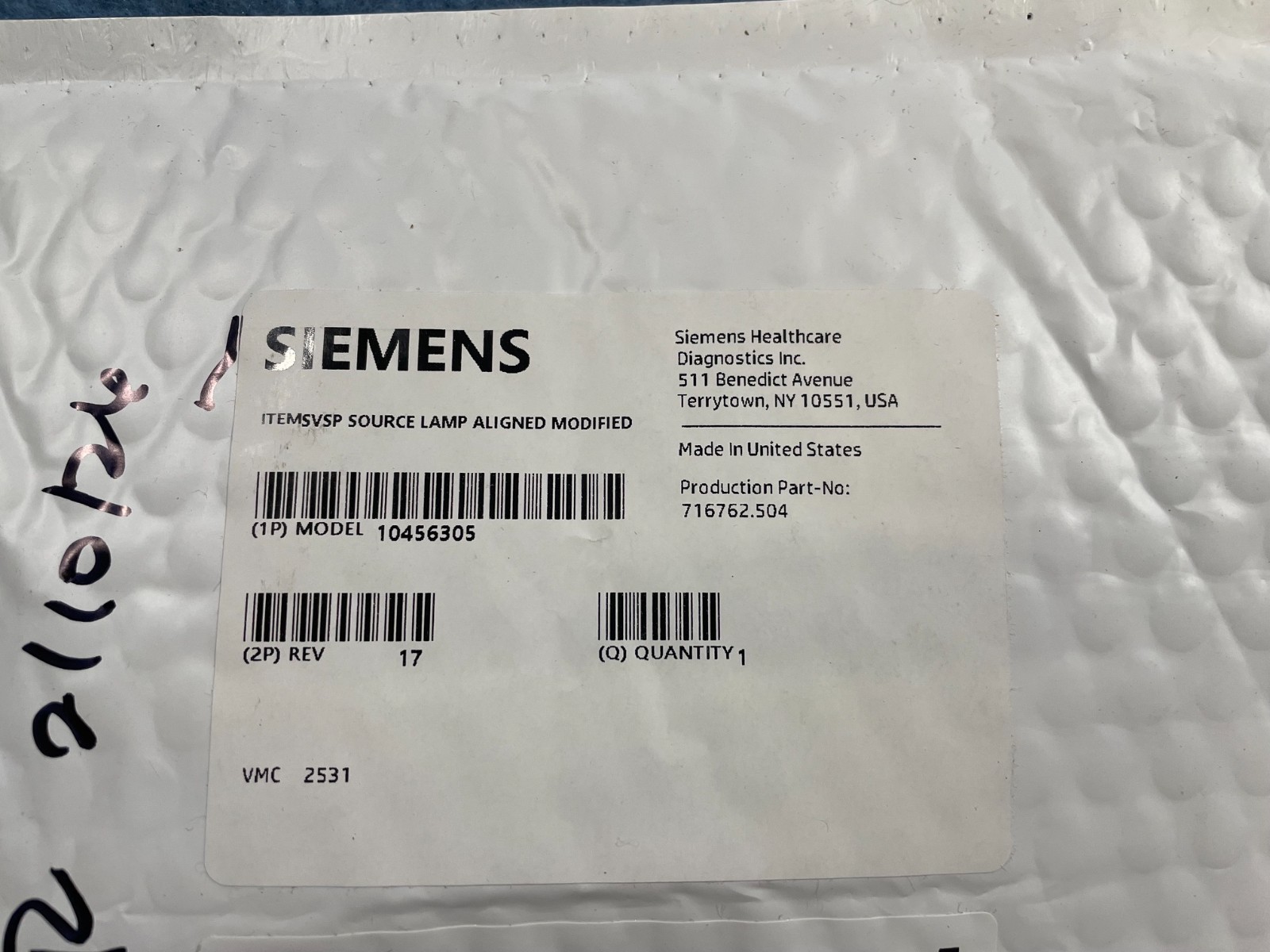 SIEMENS Photometer Source Lamp Aligned 716762.904 (10481551) for Dimension
