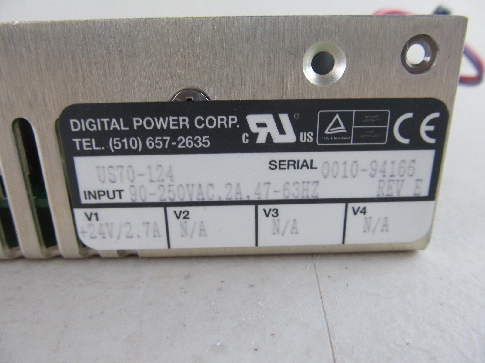 Digital Power Corp Power Supply US70-124 In:90-250VAC, 24V/2.7A DC Output