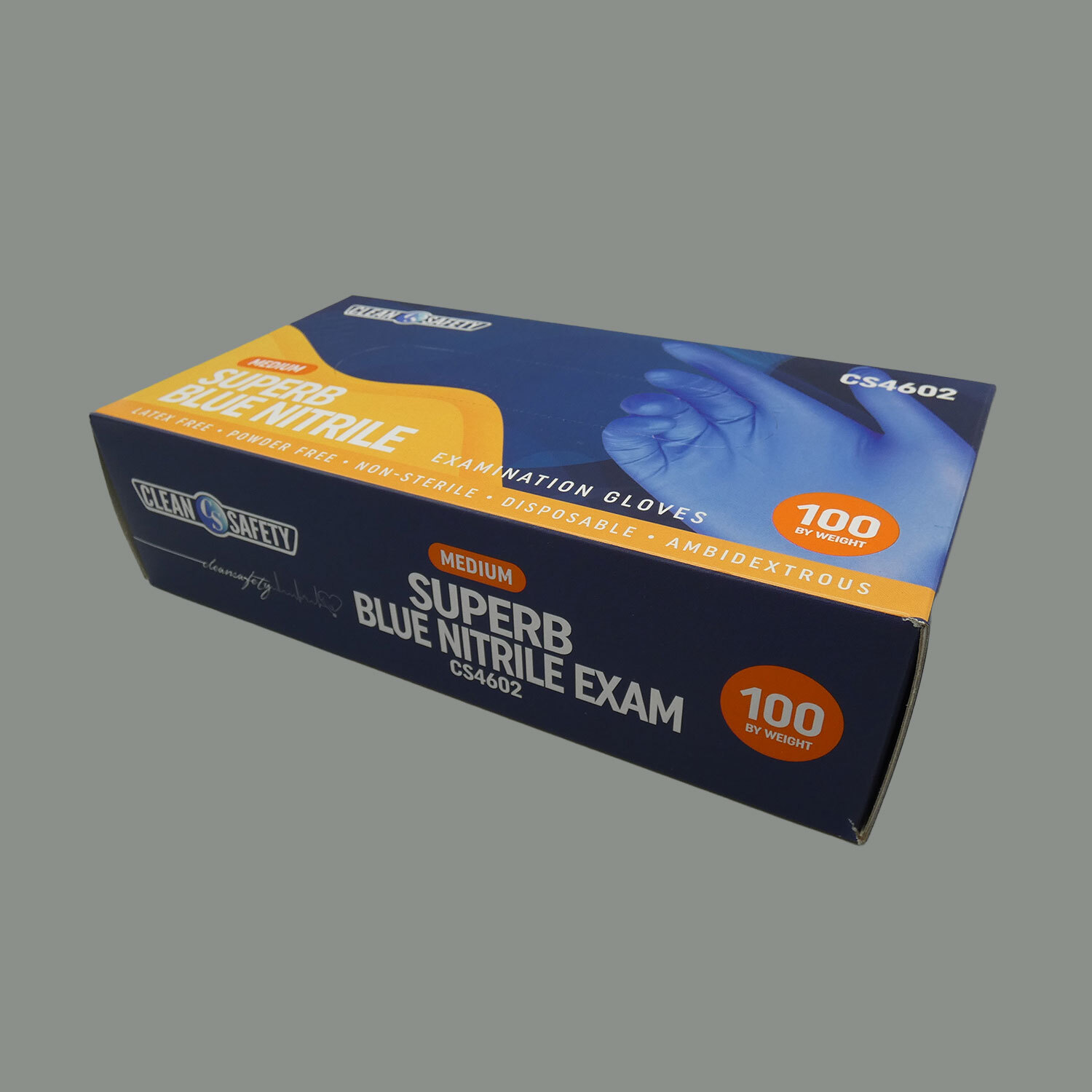 Superb Blue Nitrile Examination Gloves (3.5 MIL), 100/box