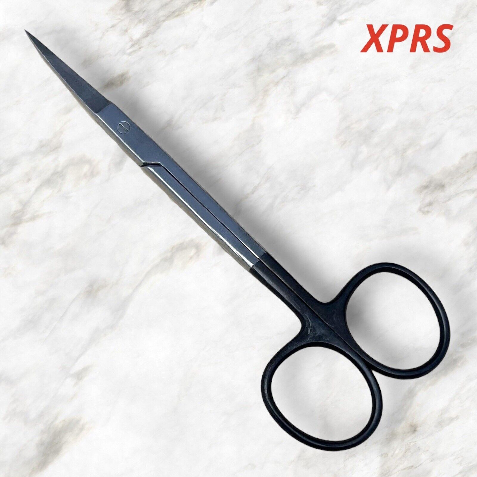 Set of 2 TC Supercut Iris Scissors, 4-1/2″, Curved, One Serrated Blade, Premium
