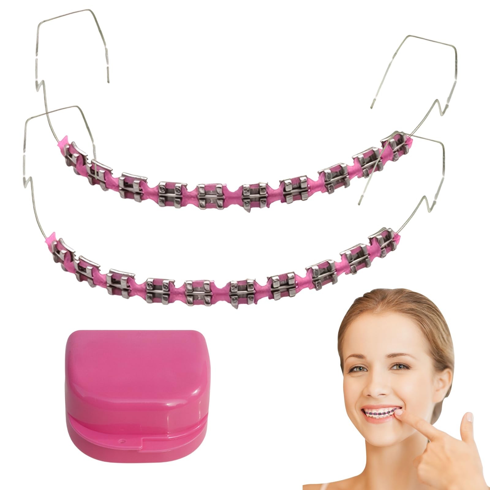 1 Pack Fake Braces, Temporary Tooth Decoration with Metal Wires, Metal Bracke…