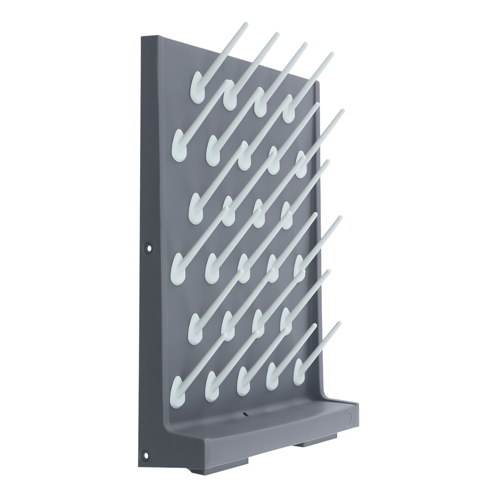 2PCs Lab Supply Wall Desk Drying Rack 52 pegs/27 Pegs Cleaning Equipment Grey PP