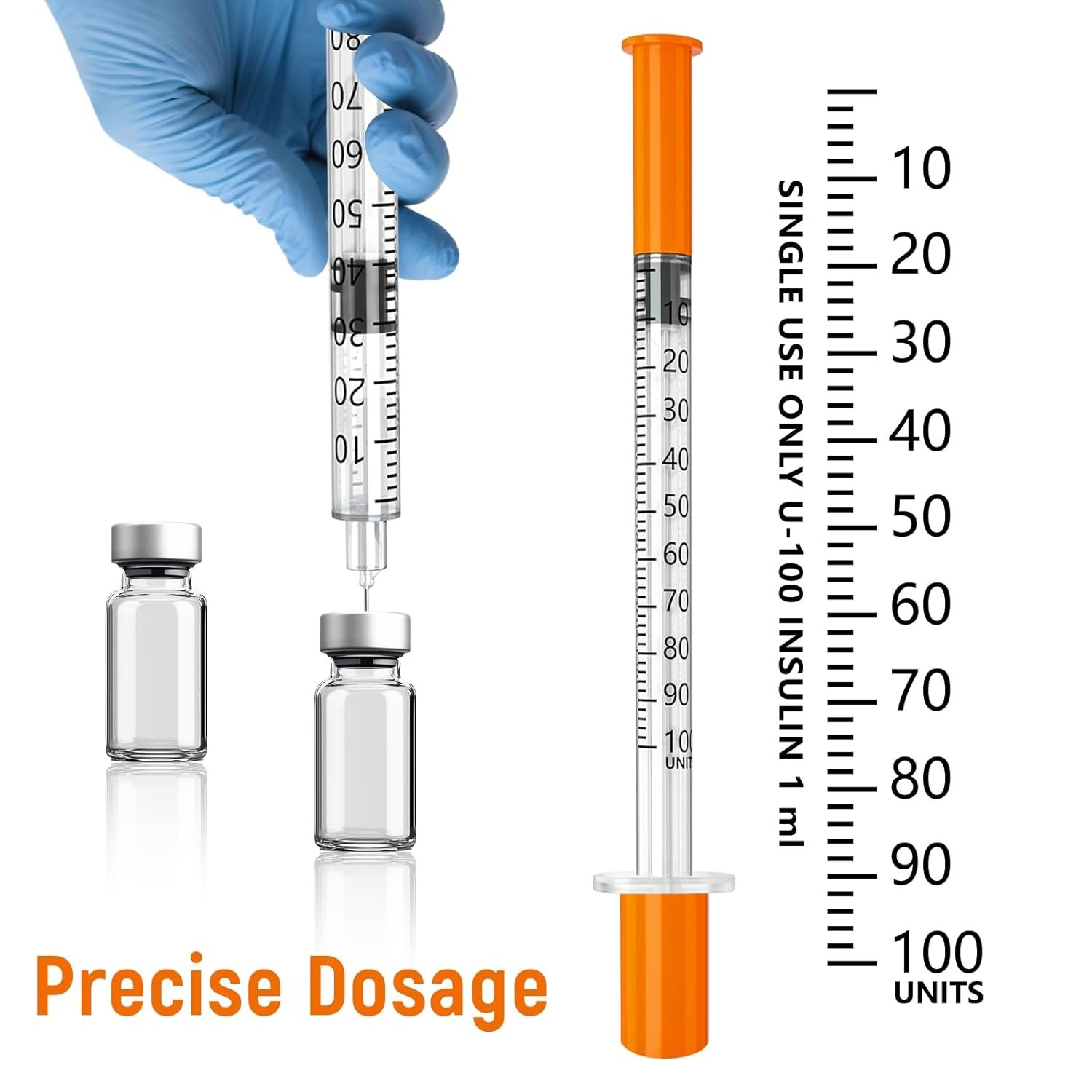 U-100 1ml 30G 5/16″ Syringe 25 Pack Sterile Single Use (No Claims)