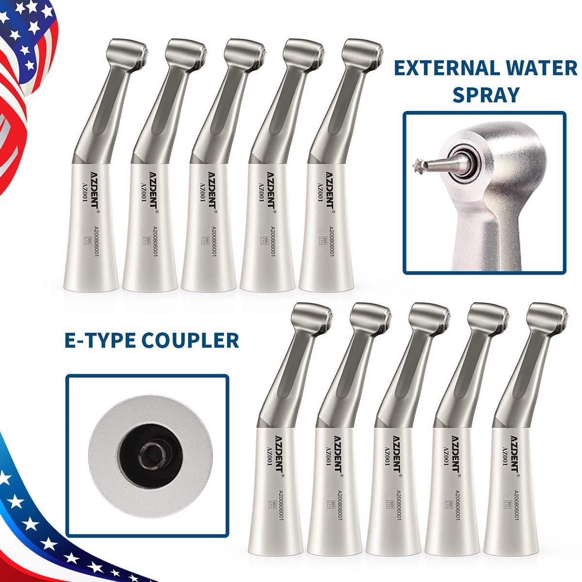Dental Slow Low Speed Handpiece Contra Angle Push Button