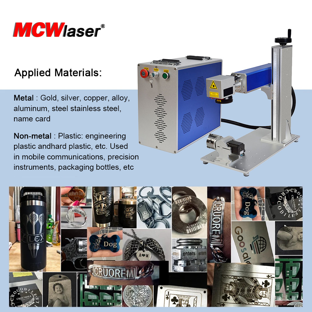 MCWlaser 50W Raycus Fiber Laser Marking Machine Metal Engraver Max Area