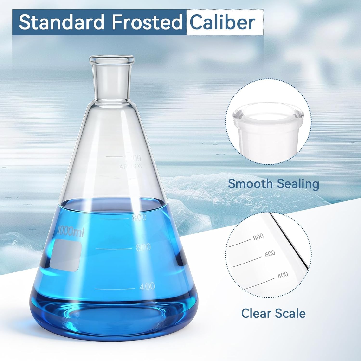 Lab Filtering Funnels 1000mL Lab Vacuum Filtration Flask Glass +500ml Funnel