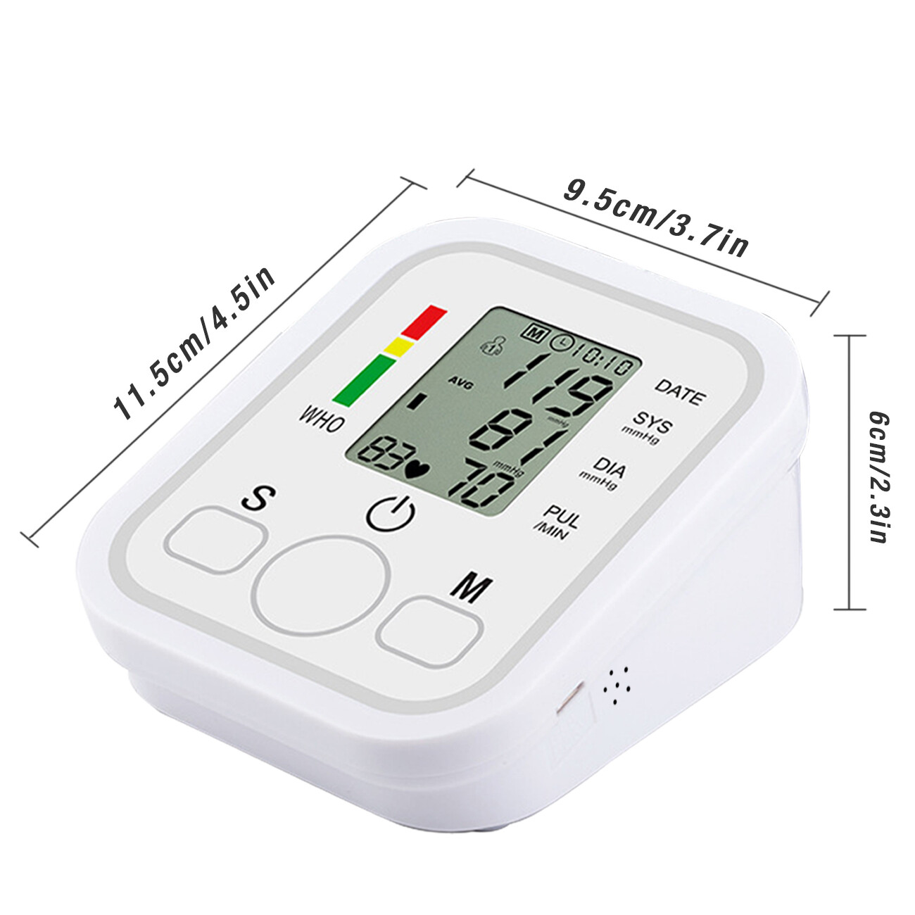 Automatic Upper Arm Blood Pressure Monitor Pulse Meter BP Machine Voice Talking