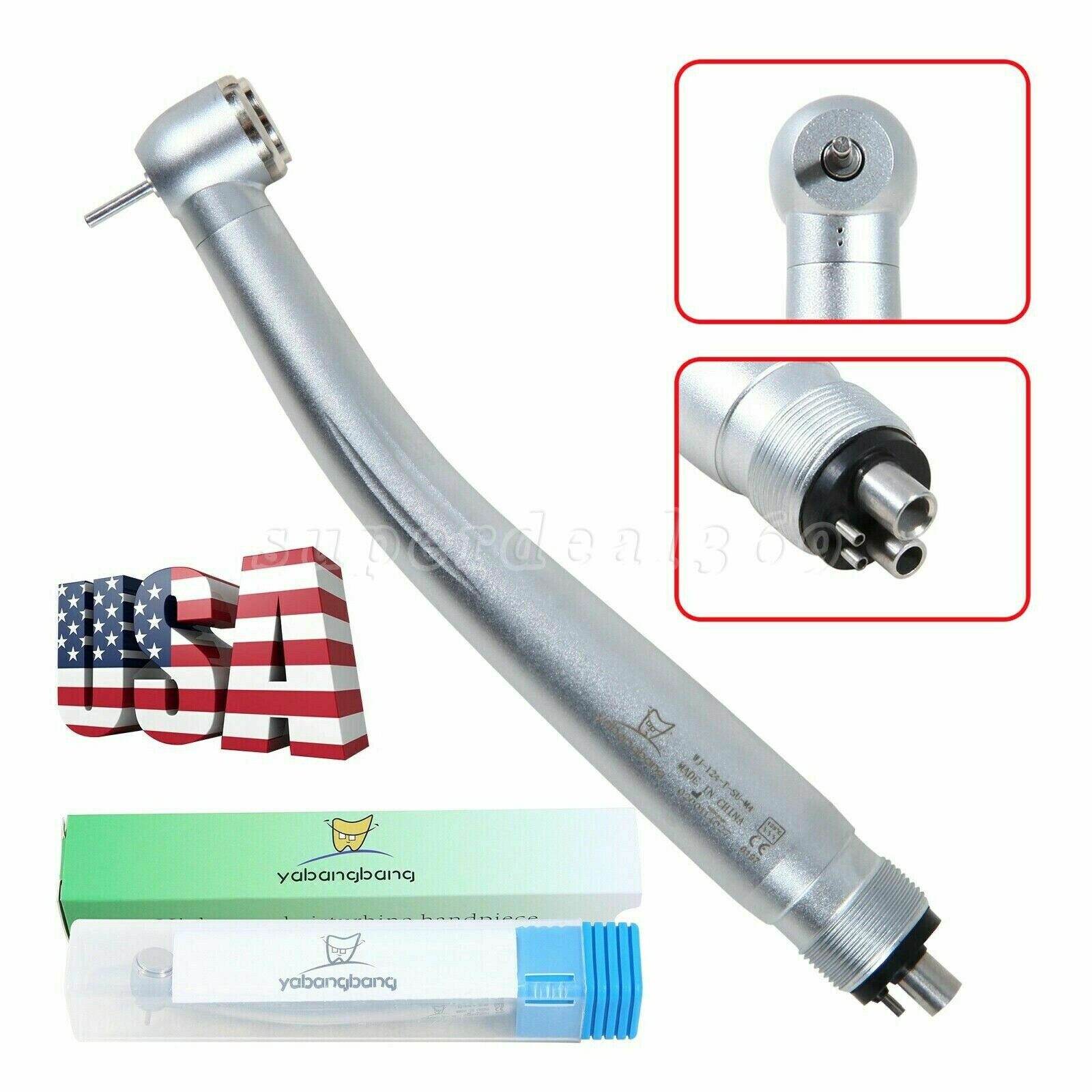 Dental High Speed Handpiece (LED E-generator) Push Button Type 4Hole Fit NSK Or