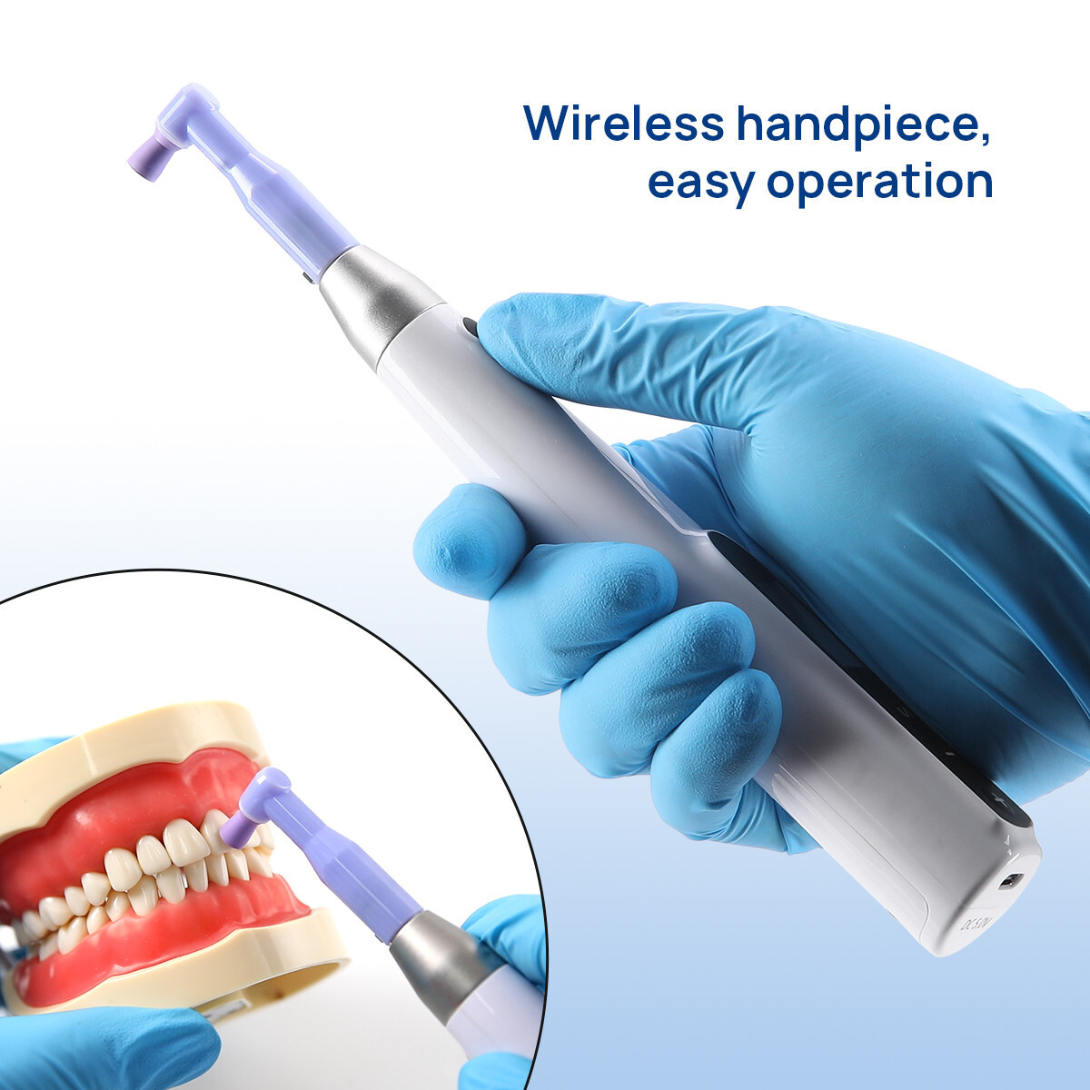 Dental Wireless Electric Hygiene Prophy Handpiece +2Pcs Universal Prophy Angles