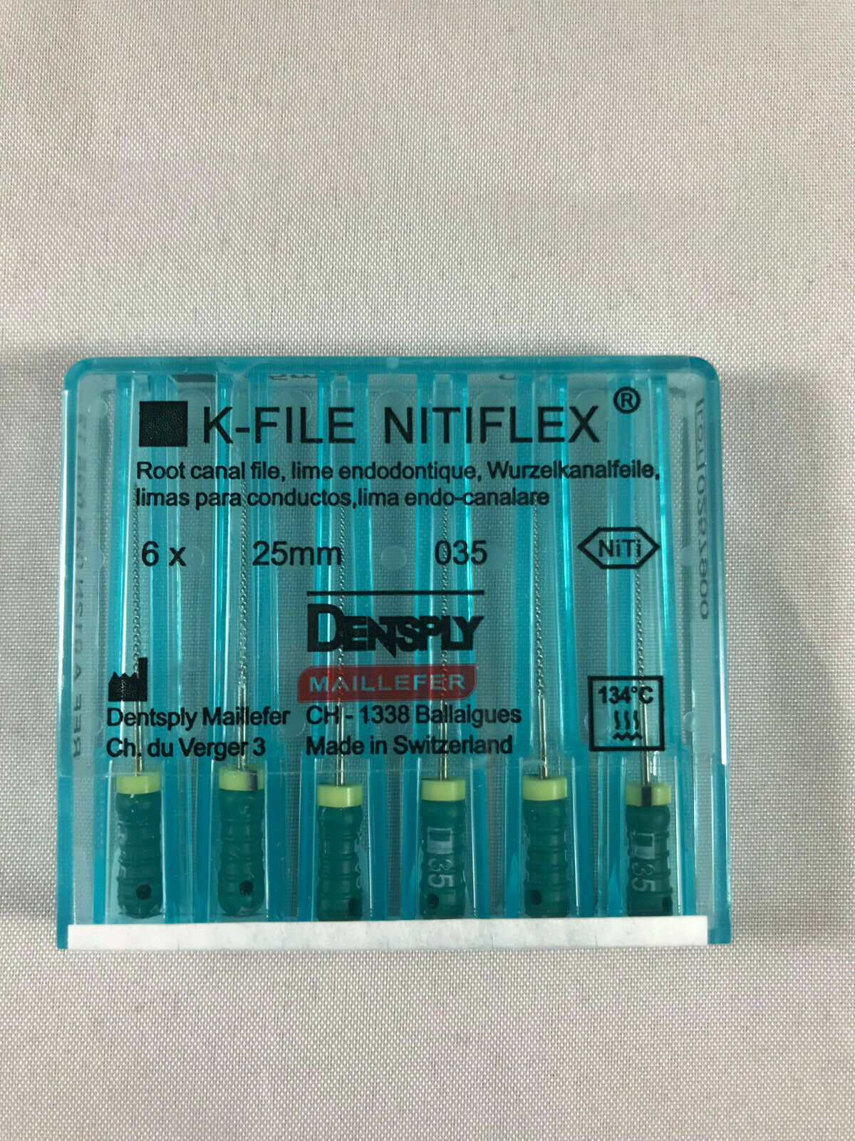 Dentsply Maillefer K-file Endodontic NiTiFlex steel 25mm All sizes 30 files/pk