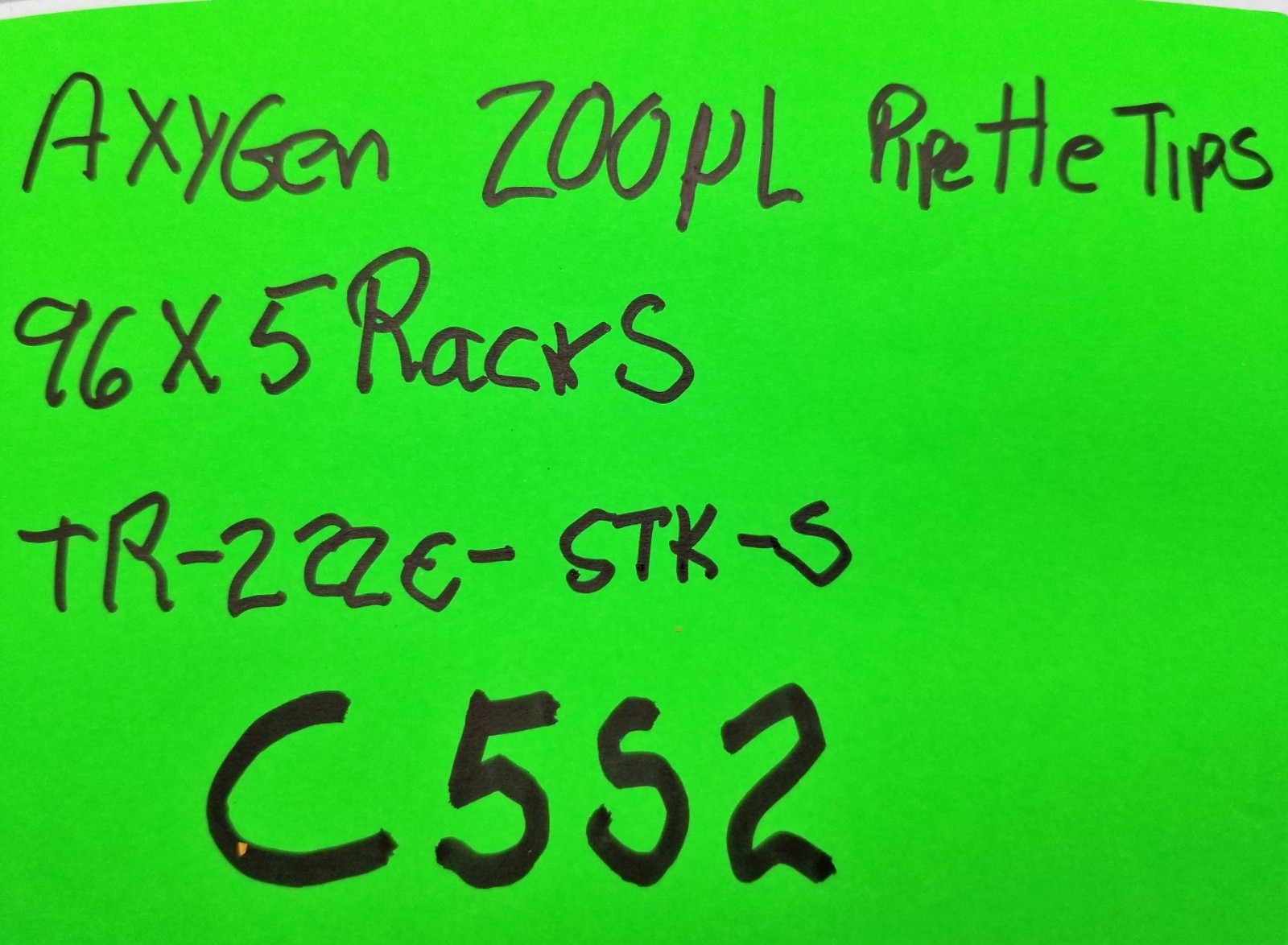 5 Racks Of 96 Corning AXYGEN 200µL Sterile Pipette Tips TR-222-C-STK-S [C5S2]