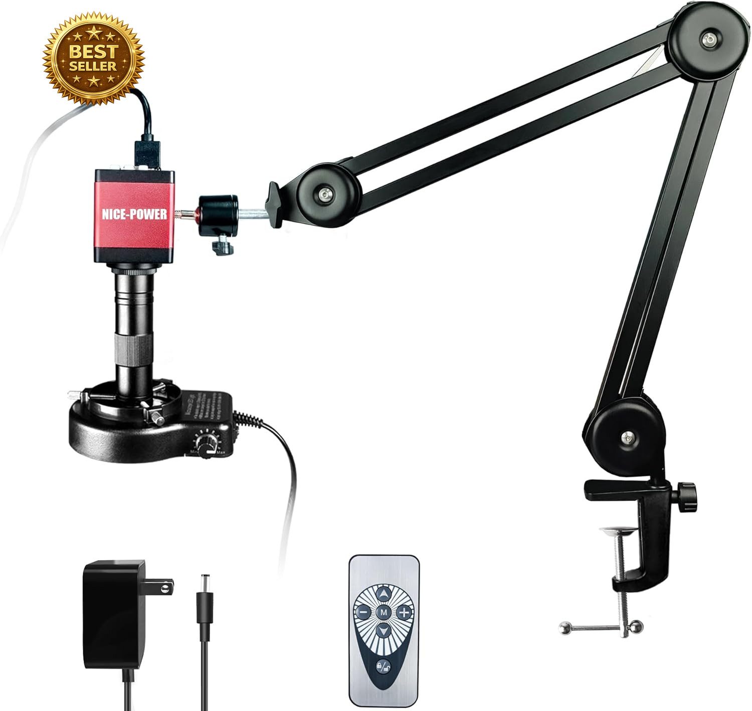 Digital Microscope Camera, 13MP 1080P HDMI VGA Industrial Video Microscope, 150X