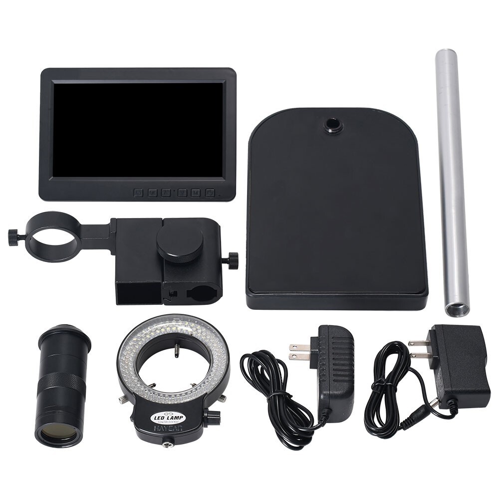 HAYEAR HY-2070 26MP Microscope Camera w/ Small Stand +7″ LCD+ 150X C-mount Lens-