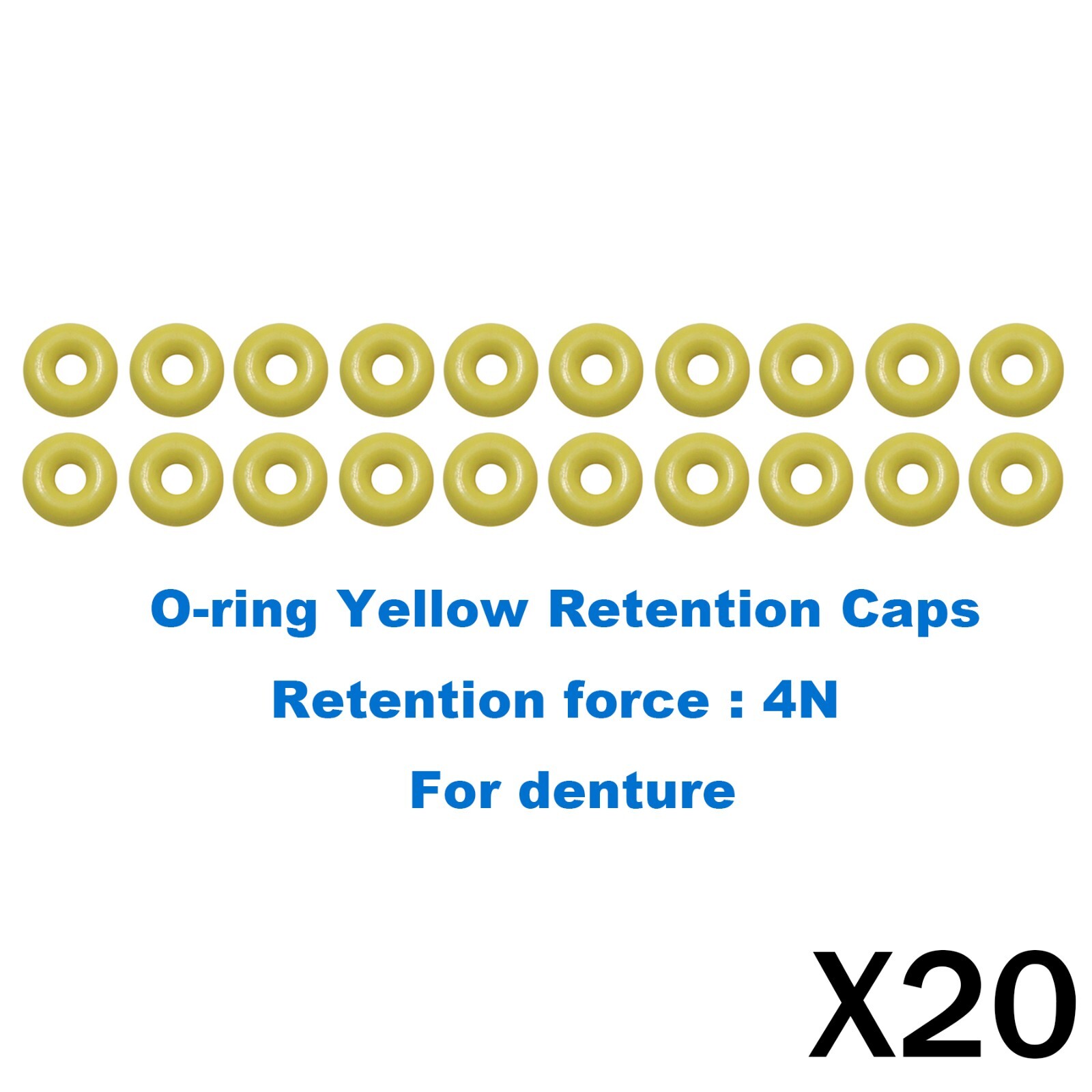 20Pcs Dental O-Ring Kit fits Hiossen for Overdenture Ball Attachment Abutment