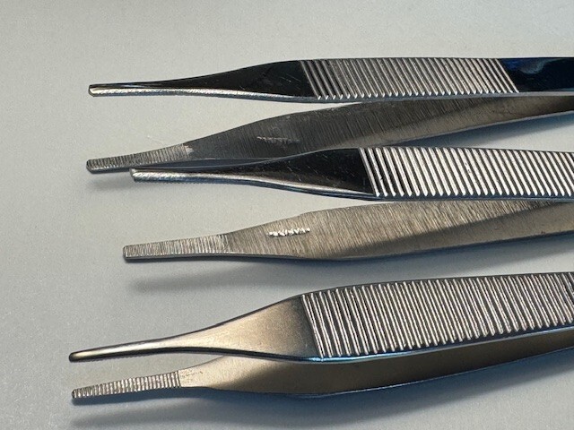 Adson Plain (Without Teeth) Forceps, 5 inch, Stainless Steel (Set of 3)
