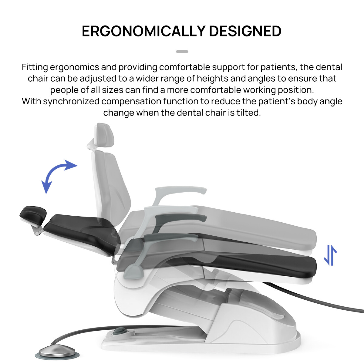 FDA Dental Unit Chair Computer Controlled DC Motor PU Hard Leather+ Doctor Stool