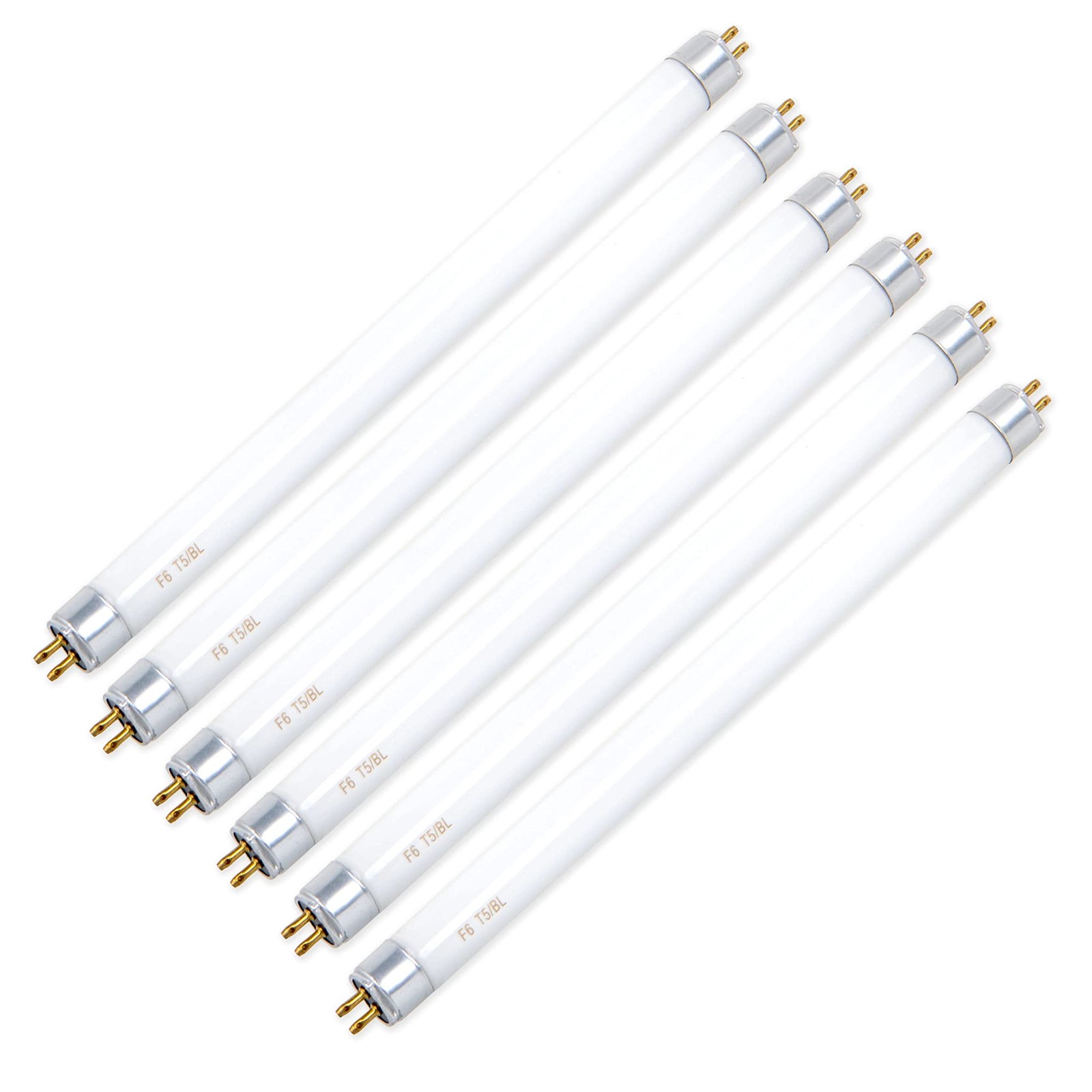 Celiwace 6 Pack UVA-BL T5 6W 32050 F6T5/BL Replacement Bulb Small, White