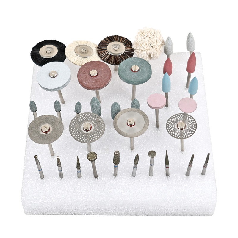 35Pcs Dental Lab HP Polishing Kit for Porcelain Ceramic, Low Speed Grinding Set
