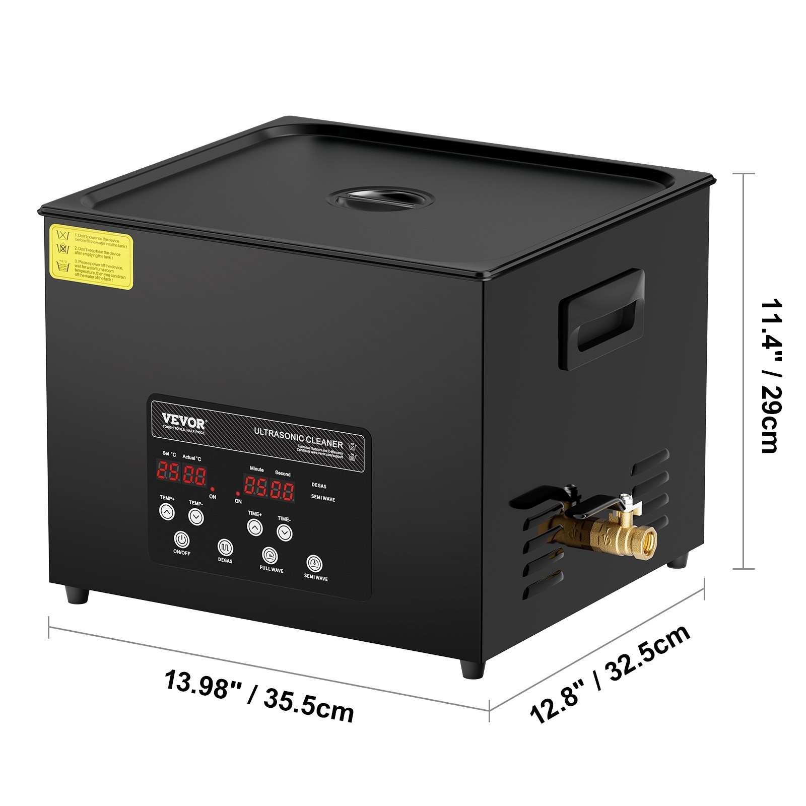 15L Sonic Cleaning Device, 360W Digital Sonic Washing Equipment w/ Mild Setting