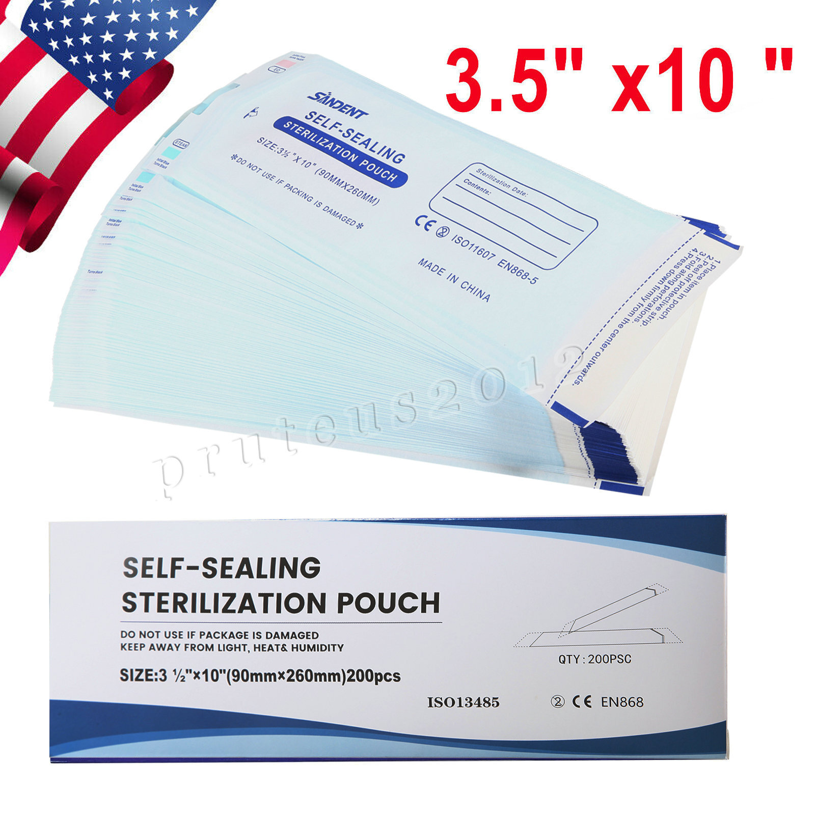 Self Seal Sterilization Pouches – Autoclave Sterilizer Bags 3.5×10 Tattoo