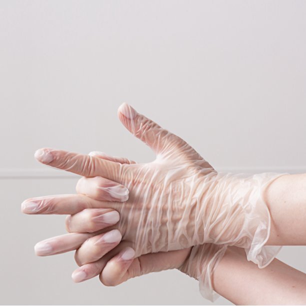 BASIC Vinyl Synthetic Exam Gloves Latex Free / Powder Free / Protein Free