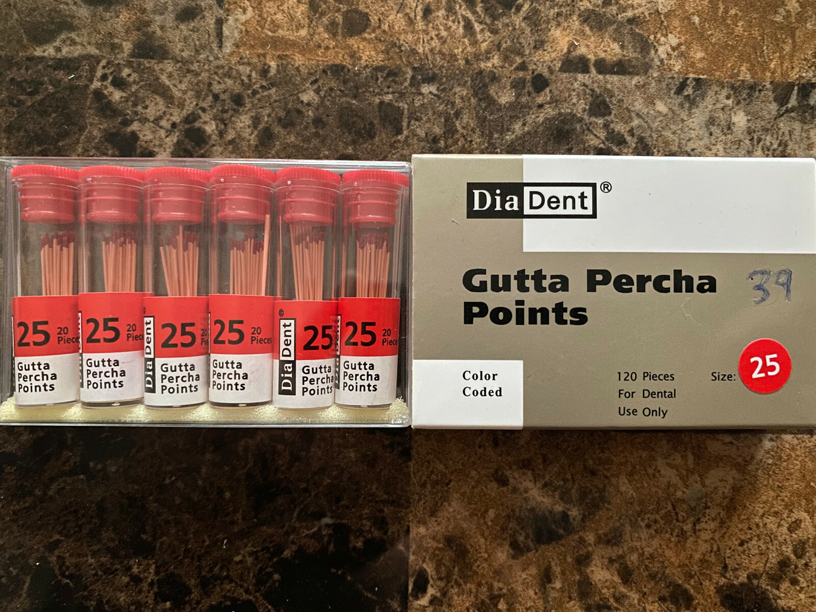 DIADENT Gutta Percha Points Endodontics (240 Pieces) All sizes (Vial Packaging)