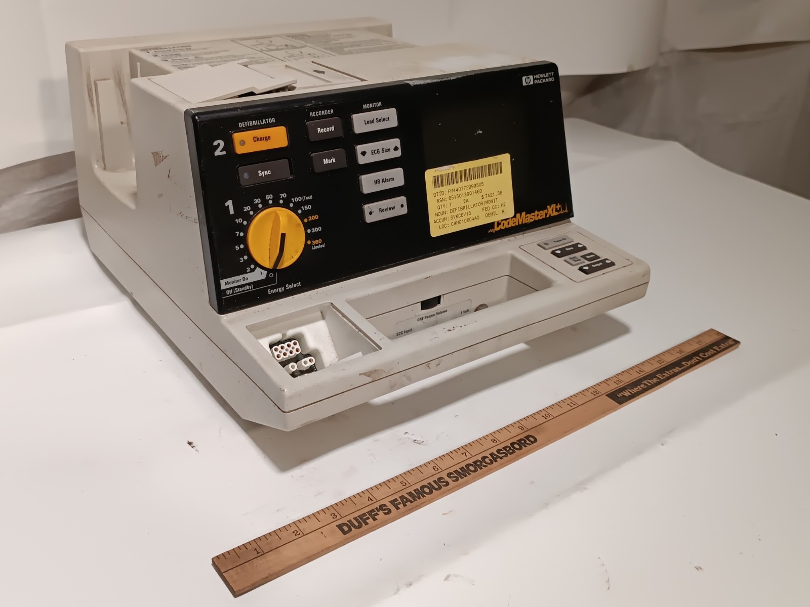 Hewlett Packard M1722A CodeMaster XL+ Defib/Monitor Station, As Shown