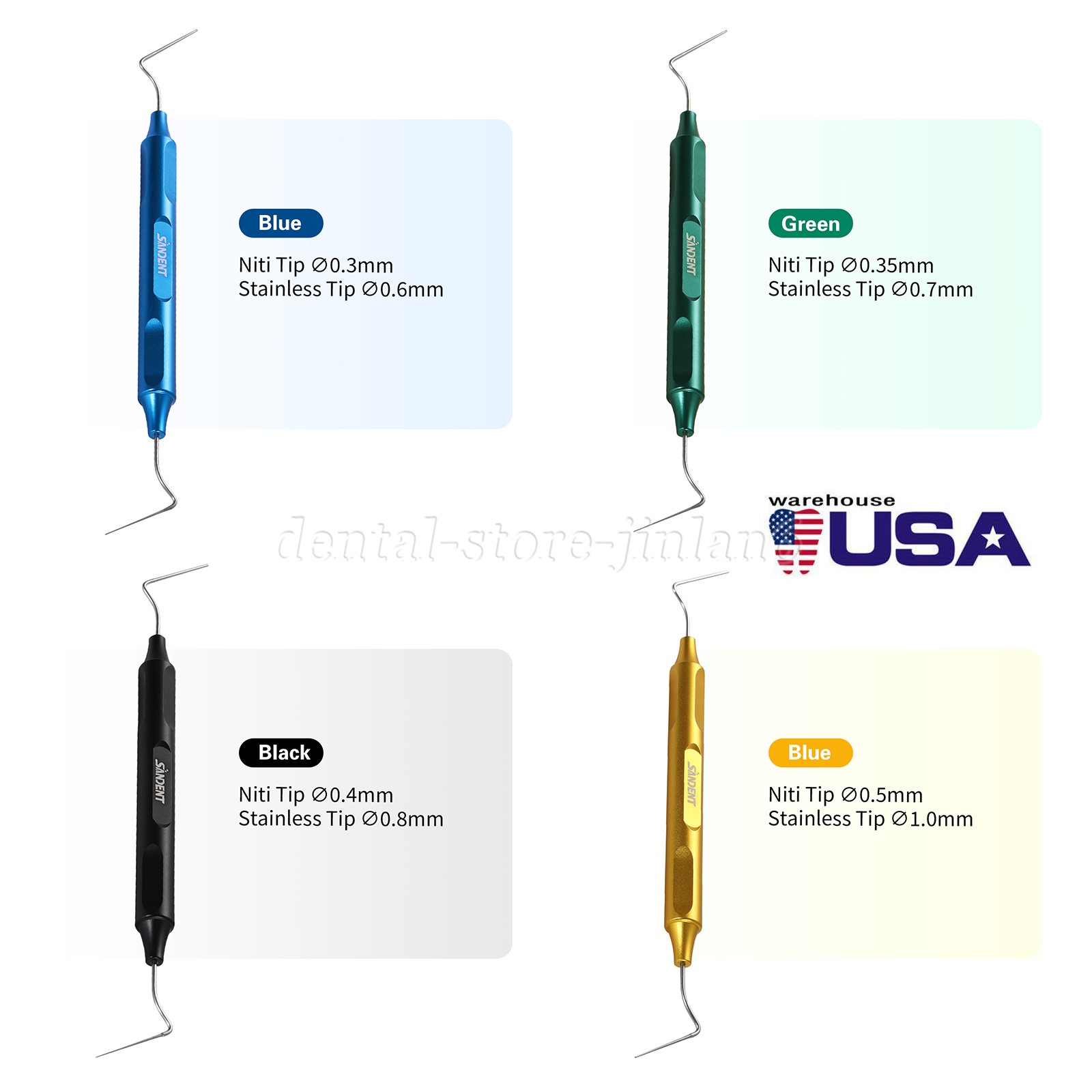 Nickel-Titanium Endo Pluggers – Vertical Condensation Tips for Root Canal 4Color