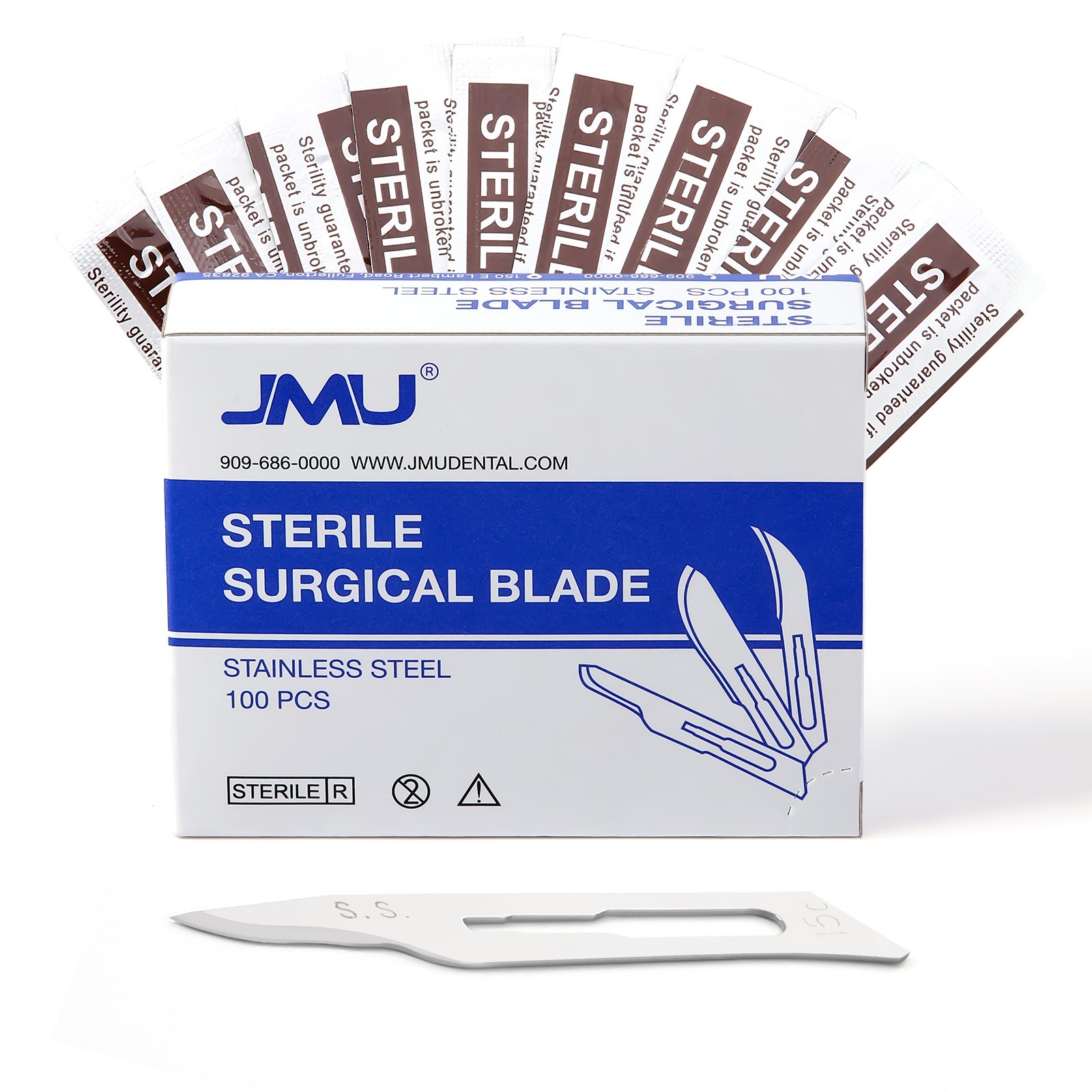 JMU #15C Sterile Surgical Blade Stainless Steel 100pcs/box