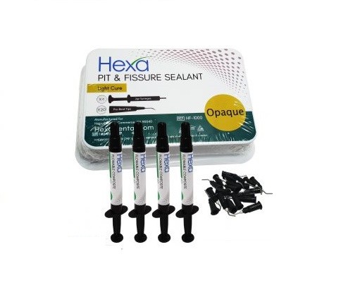 Hexa PIT & FISSURE SEALANT Light Cure 4x2ml Syringes + Tips Opaque EXP: 2025-09