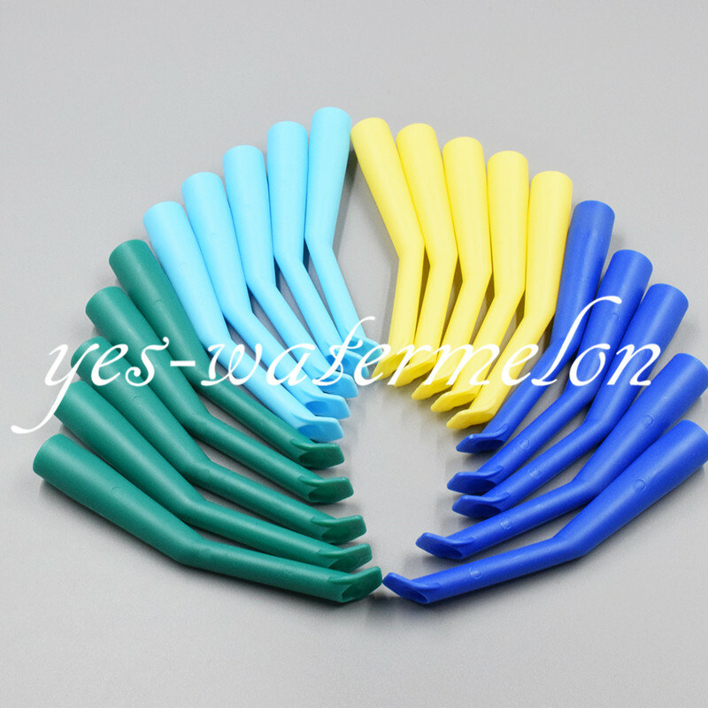 100 Pcs Mixed Colors Dental Surgical Strong Suction Tips Child Aspirator Tube