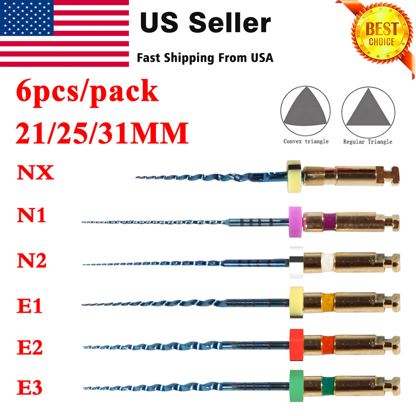 21mm 25mm 31mm Dental Endo Rotary Files NITI Endodontic Files Tips SANDENT ns