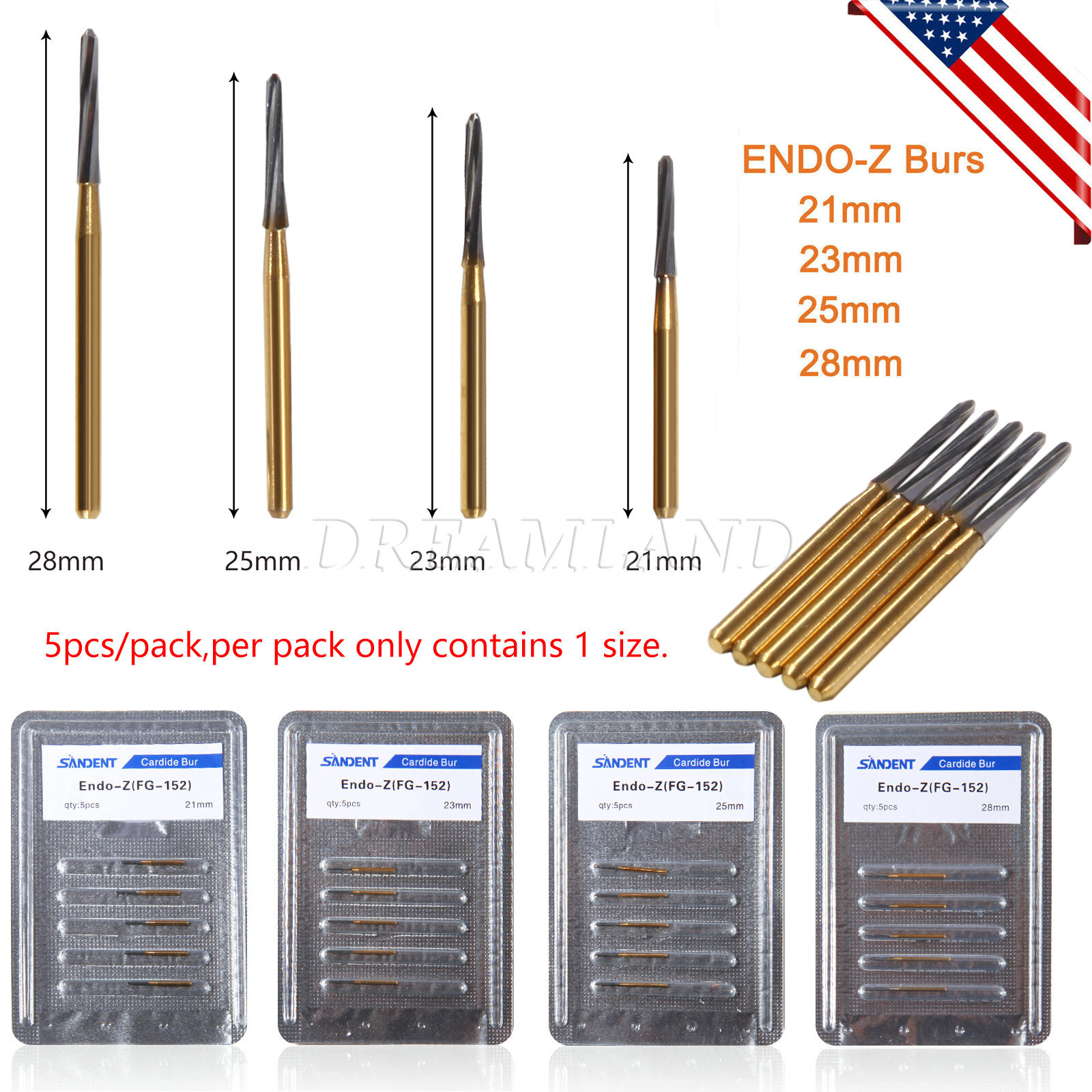 5-50pcs Dental Surgical Endo-Z Bur Carbide Tungsten Finishing cutter FG burs SJK