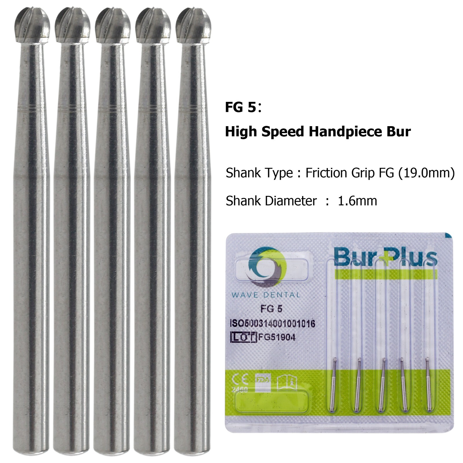 Wave Dental Carbide Bur FG330 Round 1/4 2 4 6 8 557 Friction Grip High Speed Bur