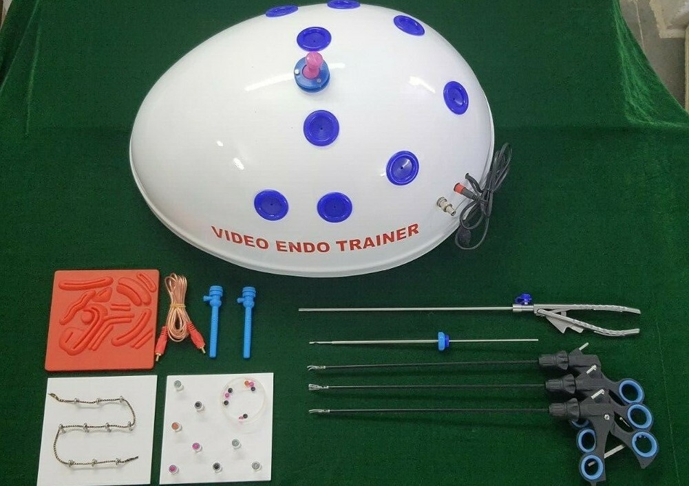 Laparoscopic Pelvic-Trainer with 5 Basic Instruments with 3 practice materials